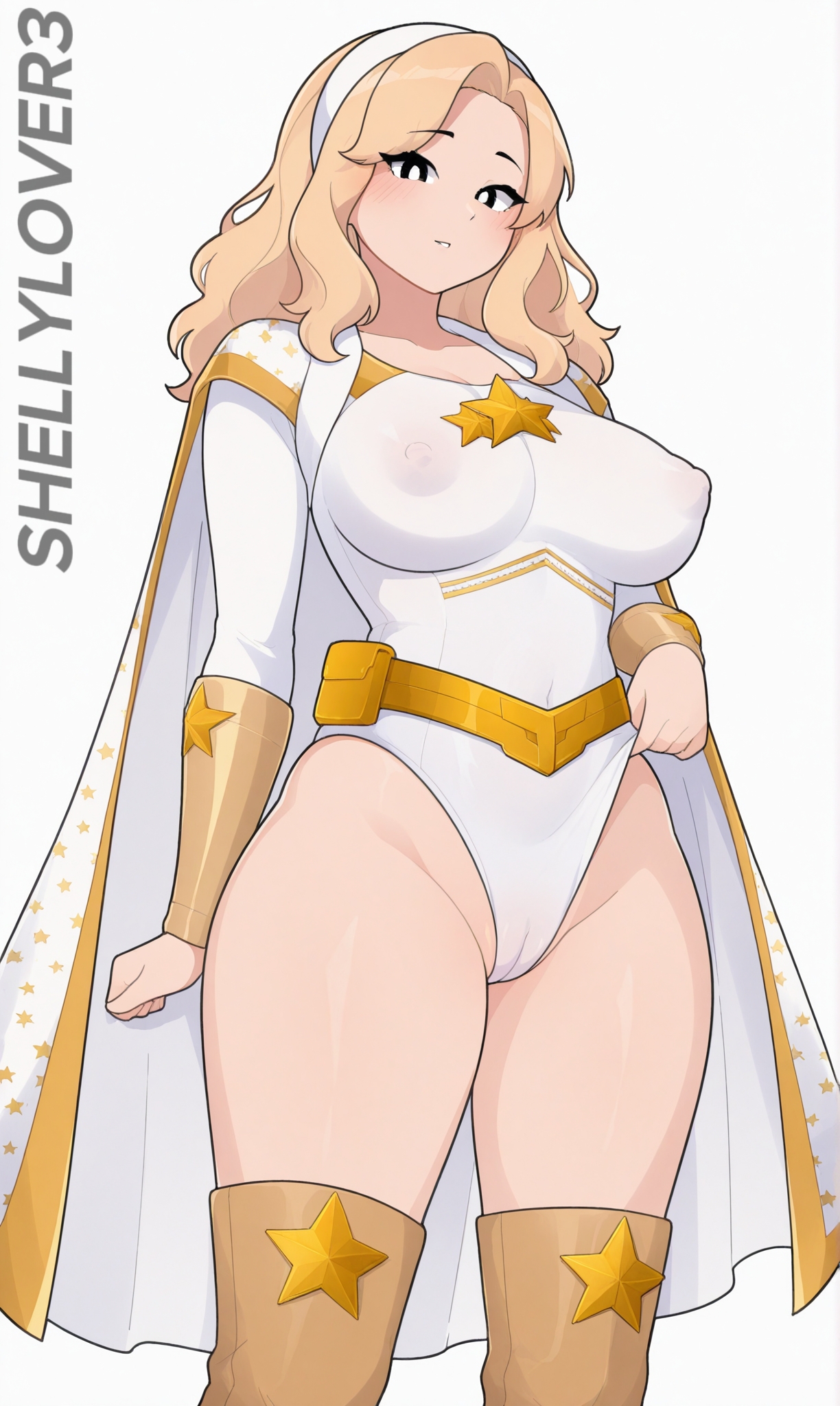 1girls, ai generated, big breasts, pussy, starlight (the boys), the boys, thick thighs, visible nipples, visible pussy