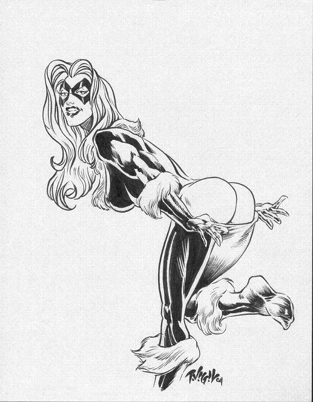 2004 ass black_cat_(marvel) dat_ass felicia_hardy female female_only human marvel solo spider-man_(series) straight_hair tim_vigil