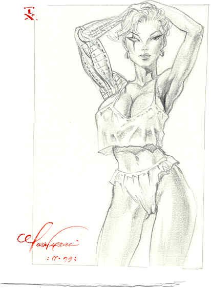 1990s 1999 1girls 20th_century artist_signature ballistic cassandra_taylor cyberforce female female_only image_comics mark_texeira solo tagme