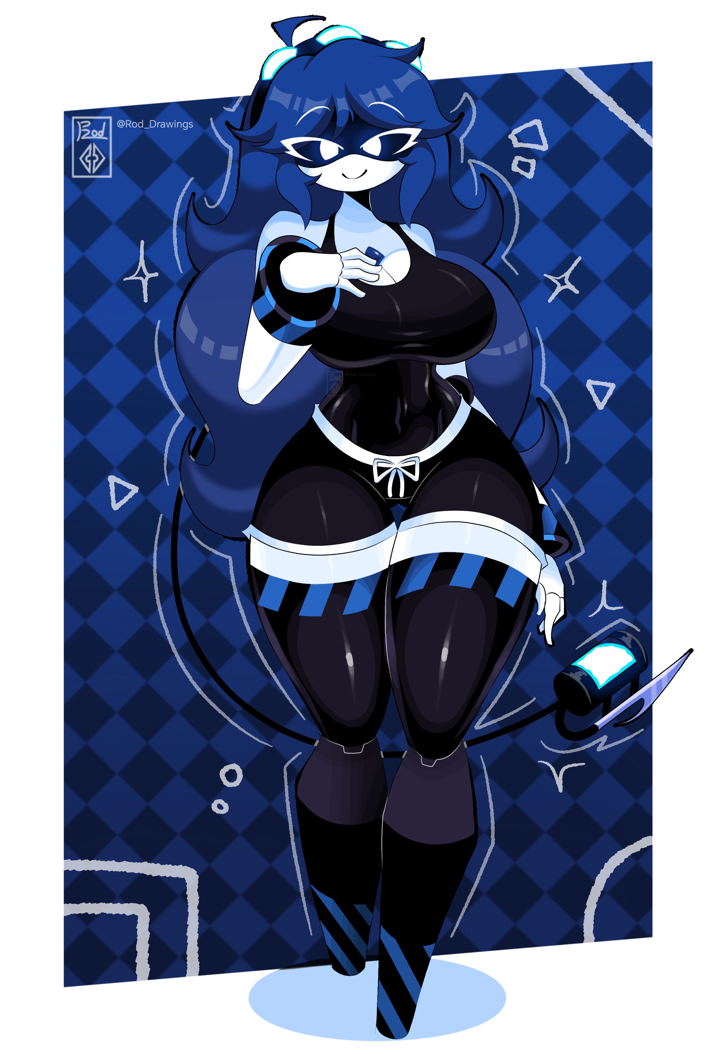 1girls, 2026, breasts, commission, commission art, female, female only, murder drones, oc, original character, tagme, tagme (character), the rod26, thighhighs, thighs
