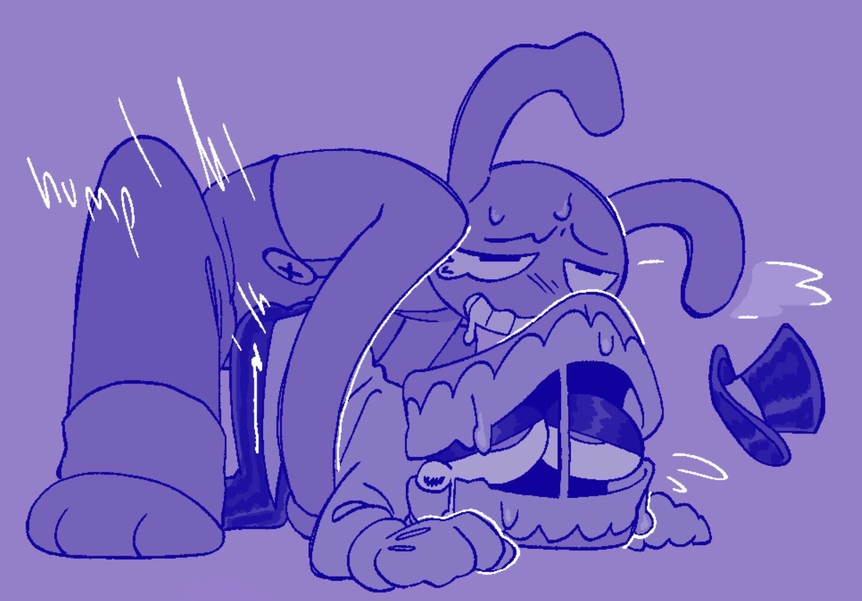 2boys, caine (the amazing digital circus), cuntboy, doggy style, dry humping, evil jax (the amazing digital circus), humping, penetration, size difference, the amazing digital circus