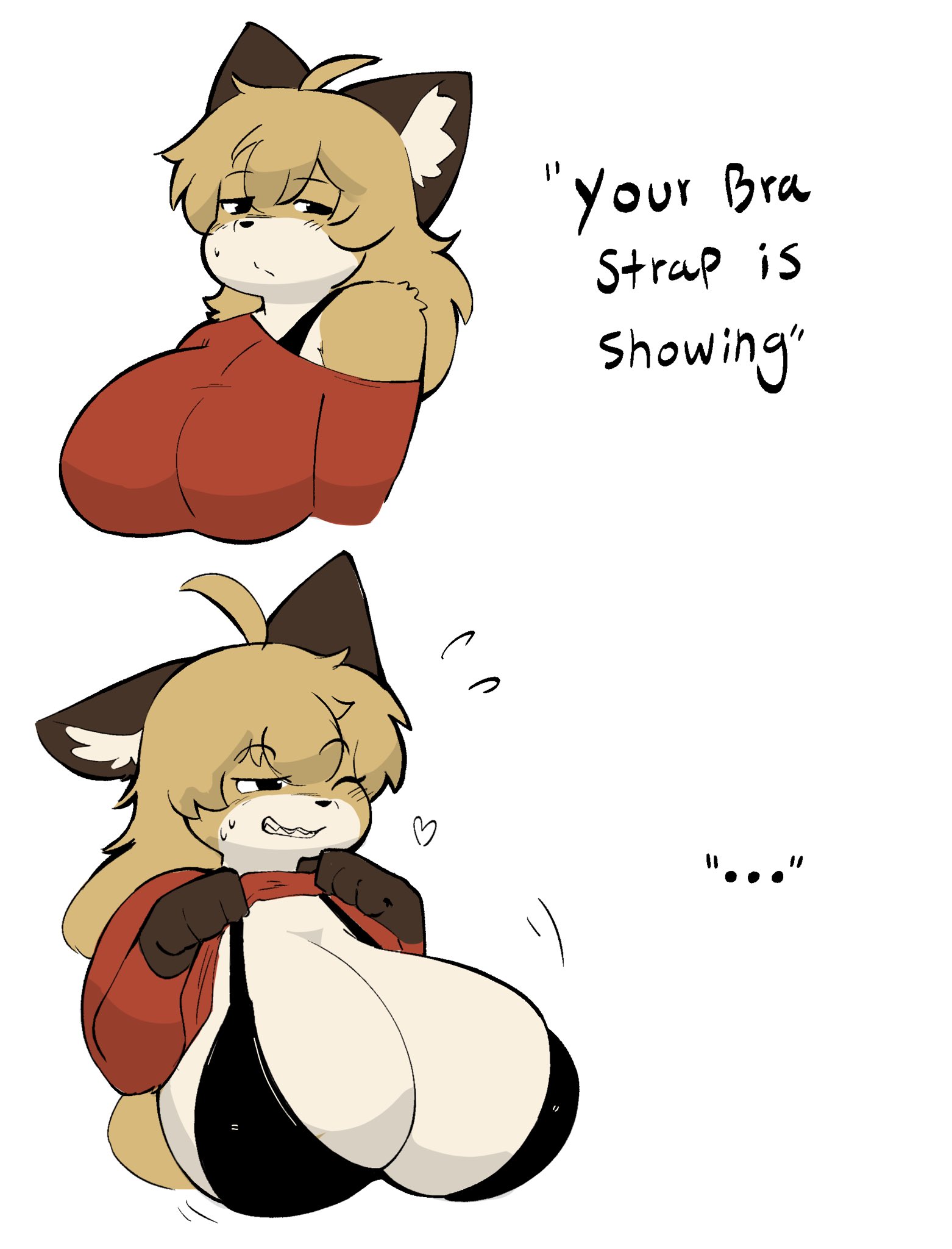 big breasts, bra strap is showing (meme), breasts, cleavage, female, fujiko (inazuma kat), furry, huge breasts, hyper breasts, inazuma kat, tagme, thick thighs, wide hips