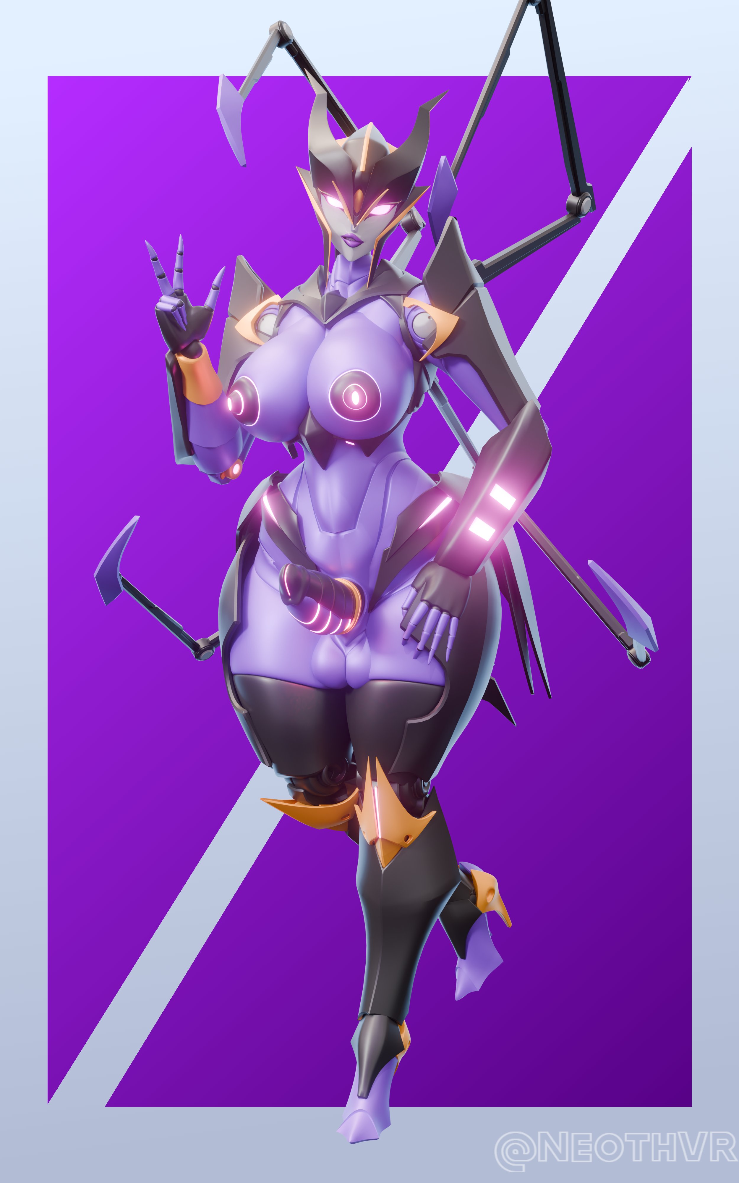 3d, 3d (artwork), 3d model, airachnid, airachnid (prime), airachnid (trawert), athletic female, belly, belly button, big boobs, big breasts, big legs, big tits, boobs, breasts, chest, decepticon, fembot, futa only, futanari, glowing eyes, glowing nipples, glowing penis, hi res, high resolution, highres, hourglass figure, huge boobs, huge breasts, huge tits, legs, looking at viewer, mengsk, nipples, pink eyes, posing, purple body, purple eyes, purple lips, robot, robot girl, thick legs, thick thighs, tits, transformers, transformers prime, trawert