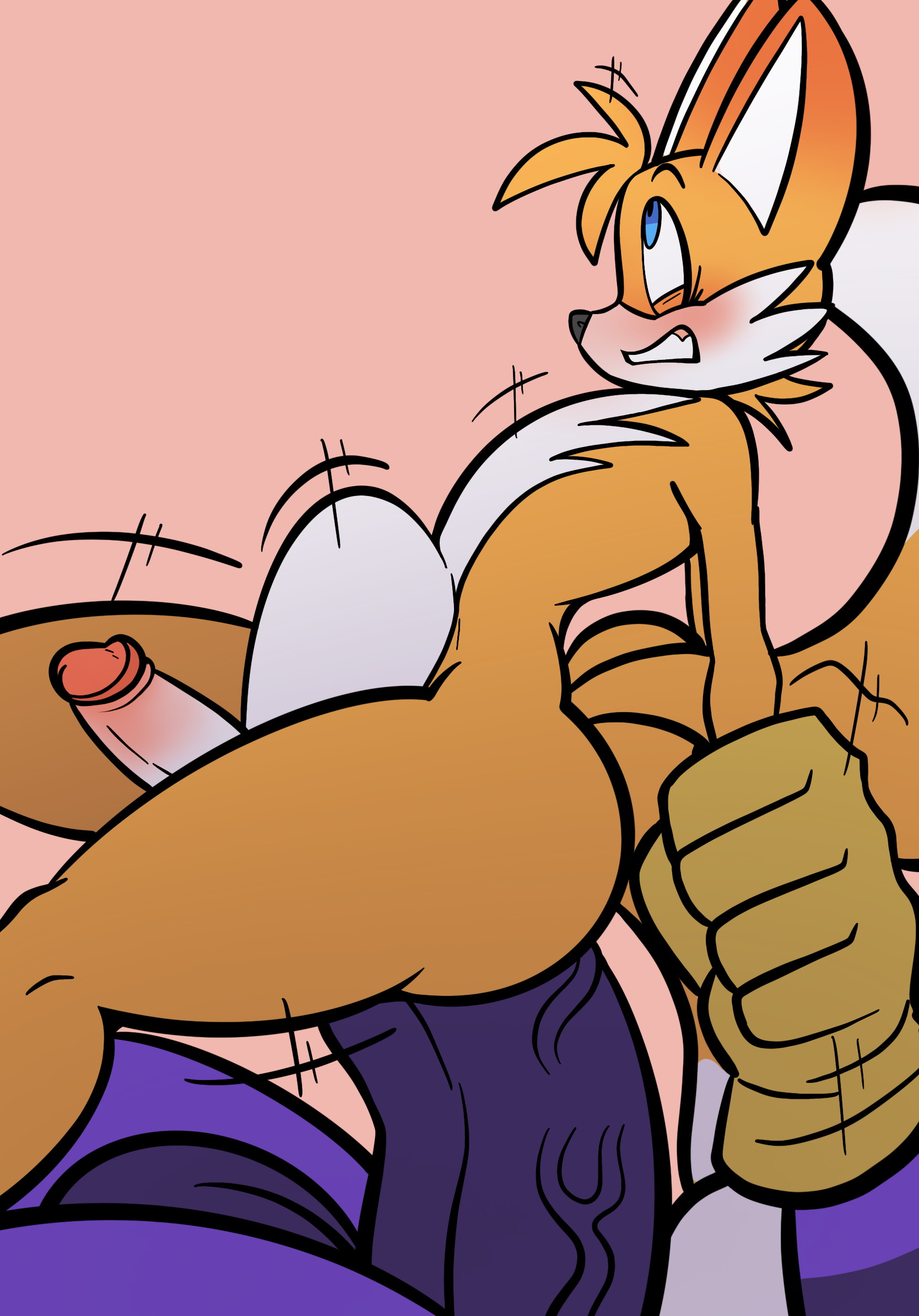 aged up, anthro, big the cat, canid, canine, duo, femboy, fox, gay, hi res, hyper, male, male only, male/male, mammal, sega, size difference, sonic (series), sonic the hedgehog (series), taillove (artist), tails, tails the fox