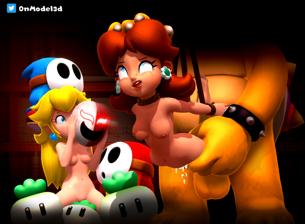 1boy 2girls 3d ahegao blonde_hair blue_eyes bondage brown_hair cum cum_in_pussy cum_leaking faceless_male freckles koopaling koopalings mario_(series) mask nintendo nude onmodel3d partial_male penetration phanto princess_daisy princess_peach red_hair rope_bondage roy_koopa self_upload shy_guy super_mario_bros. super_mario_bros._2 suspension tan_skin turnip vaginal_penetration