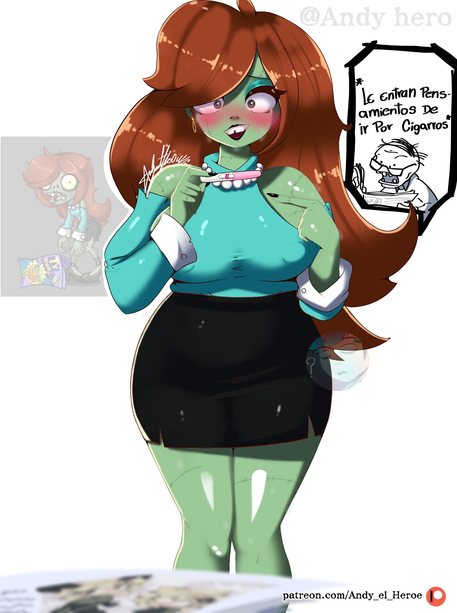 1girls, andy hero, breasts, curvy, electronic arts, female, milf, plants vs zombies, popcap, pussy, undead, vagina, zombie, zombie (pvz), zombie girl