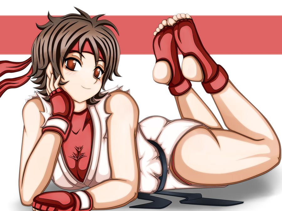 1girls, 4:3, arm support, ass, big ass, blistermetrayal, breasts, brown eyes, brown hair, capcom, feet, female, female only, foot fetish, footwear, handwear, headband, headwear, human, looking at viewer, medium breasts, official alternate costume, pale skin, pose, red headband, sakura kasugano, short hair, smile, sneakers, solo, stirrup legwear, stirrup socks, stirrups, street fighter, street fighter v, the pose, toeless legwear