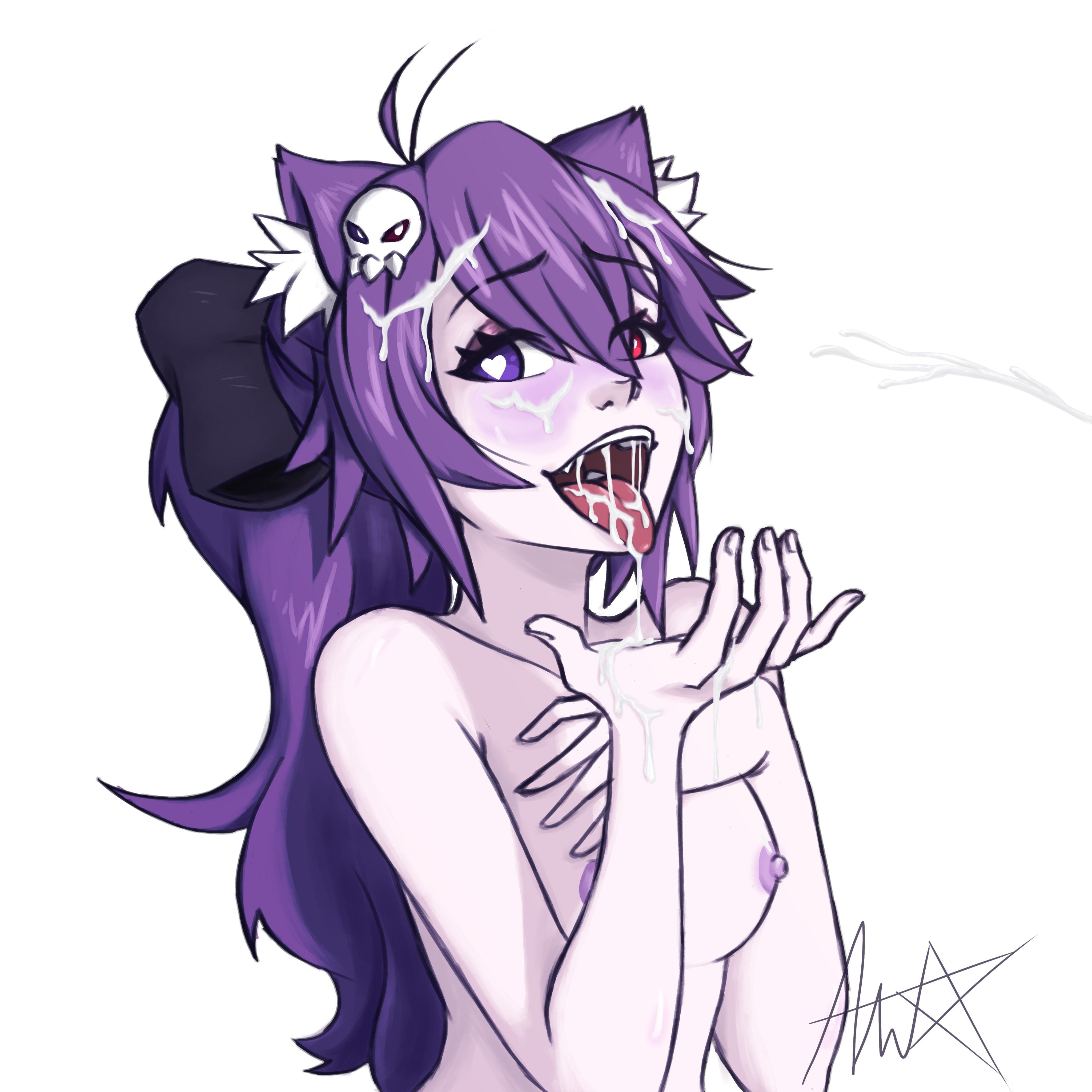 1girls, breasts, cum, female, mean, small breasts, smaller female, thetotless, totless (vtuber), tsuki kimura, virtual youtuber, vrchat, vrchat avatar, vtuber