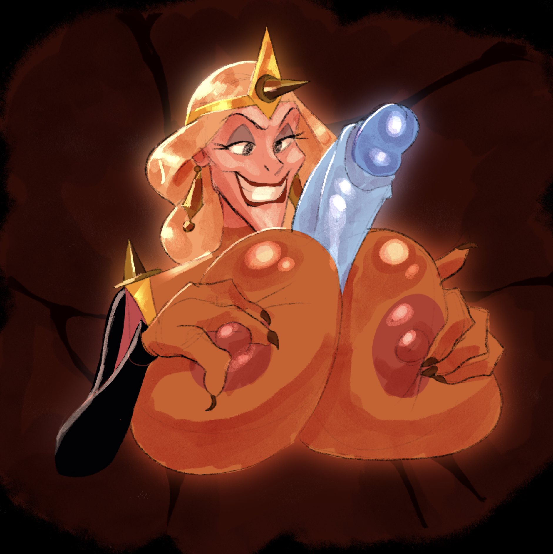 bartok the magnificent, big breasts, breasts, don bluth, female, human, ludmilla (bartok), male, nipples, paizuri, penis