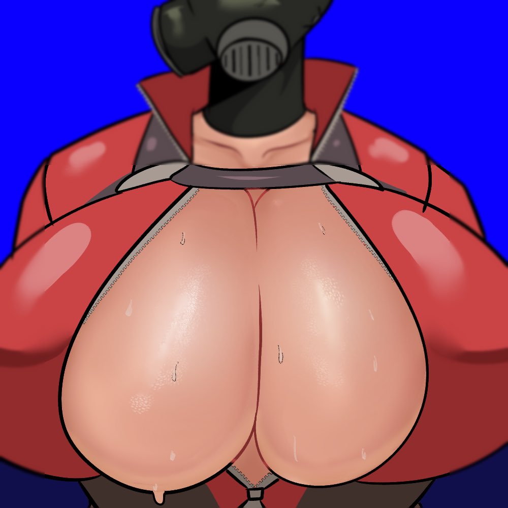 1girls, 2d, behemaid, big breasts, breasts, cleavage, female, female only, fempyro, fempyro (team fortress 2), huge breasts, human, human female, human only, large breasts, pyro, pyro (team fortress 2), rule 63, solo, sweat, sweaty, team fortress 2, valve corporation, yeehawt0wn