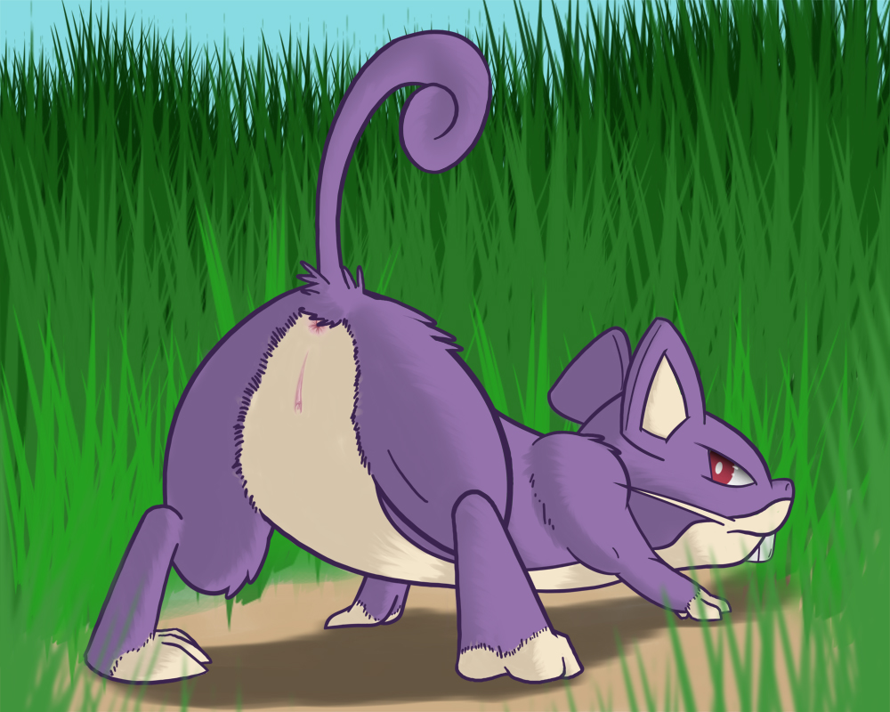 anus ass_up female nintendo pokémon_(species) pokemon pokemon_(species) presenting pussy rat rattata rodent solo video_games ziyen