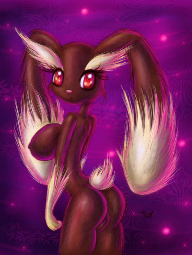 anthro ass breasts color erect_nipples female female_only fur furry furry_ears innocenttazlet long_ears lopunny nintendo nipples nude pokemon pokemon_(species) pussy red_eyes side_view solo standing tagme vulva