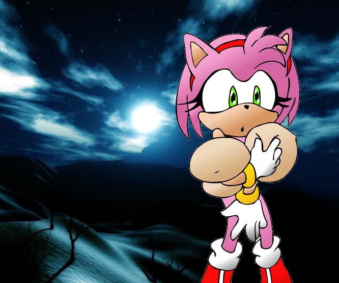 alternate_breast_size amy_rose beige_skin boots breasts color female female_only front_view fur furry gloves hedgehog huge_breasts huge_eyes huge_head mostly_nude pink_fur solo sonic_(series) toony