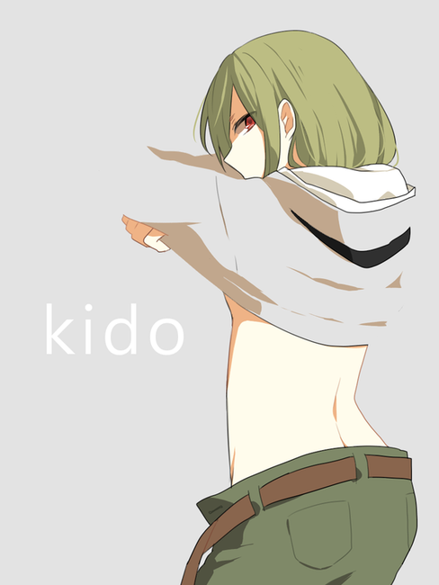 first_person_view green_hair kagerou_project kido_tsubomi midriff solo solo_female tagme