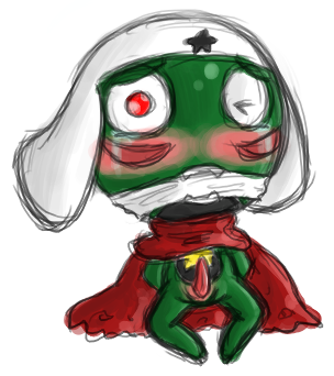 anthro cape dark_keroro huge_head keroro_gunsou male male_only penis red_eyes snax snaxattacks solo tagme toony