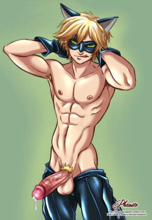 1boy, abs, adrien agreste, blonde hair, cat noir, gay, gay male, green eyes, male, male only, miraculous ladybug, muscular, muscular male, nipples, penis, phausto, precum, pubic hair, solo, solo male, tagme, yaoi