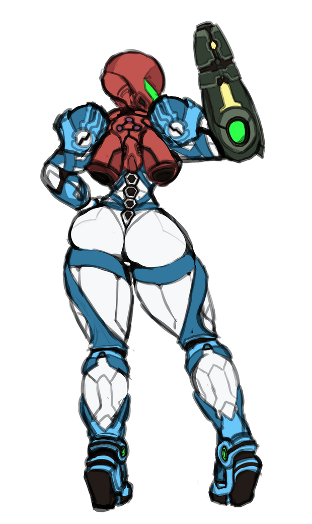 1girls armor armored_samus ass big_ass looking_back metroid metroid_dread nintendo power_armor power_suit samus_aran xelsword