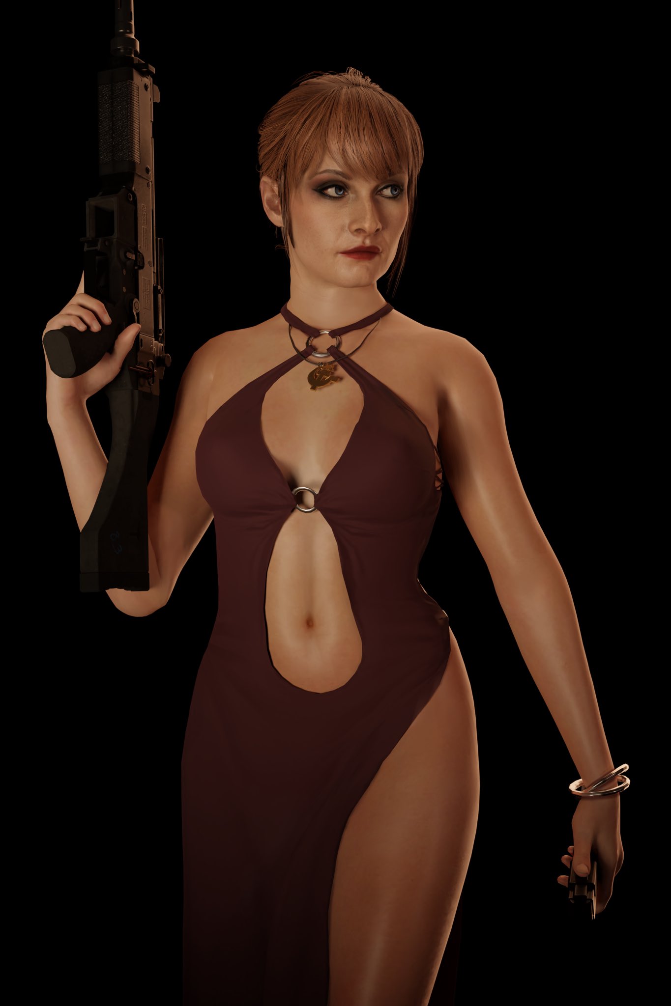 1girls 3d activision blue_eyes call_of_duty call_of_duty_black_ops_cold_war clothing dress emberstock female female_only fully_clothed light-skinned_female light_skin portnova red_hair solo yirina_portnova