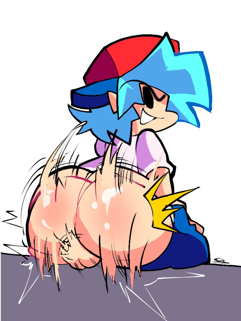 1boy 2025 ass ass_focus backsack balls black_eyes blue_bottomwear blue_clothing blue_hair blue_pants boyfriend_(friday_night_funkin) butt butt_focus cap clothing emanata friday_night_funkin glistening glistening_butt grin hat headgear headwear human idonthavenoclu1 looking_back male male_only motion_blur motion_lines pants pants_down red_cap red_clothing red_hat red_headgear red_headwear shaking_ass shaking_butt shirt simple_background smile solo teasing teeth twerking white_background