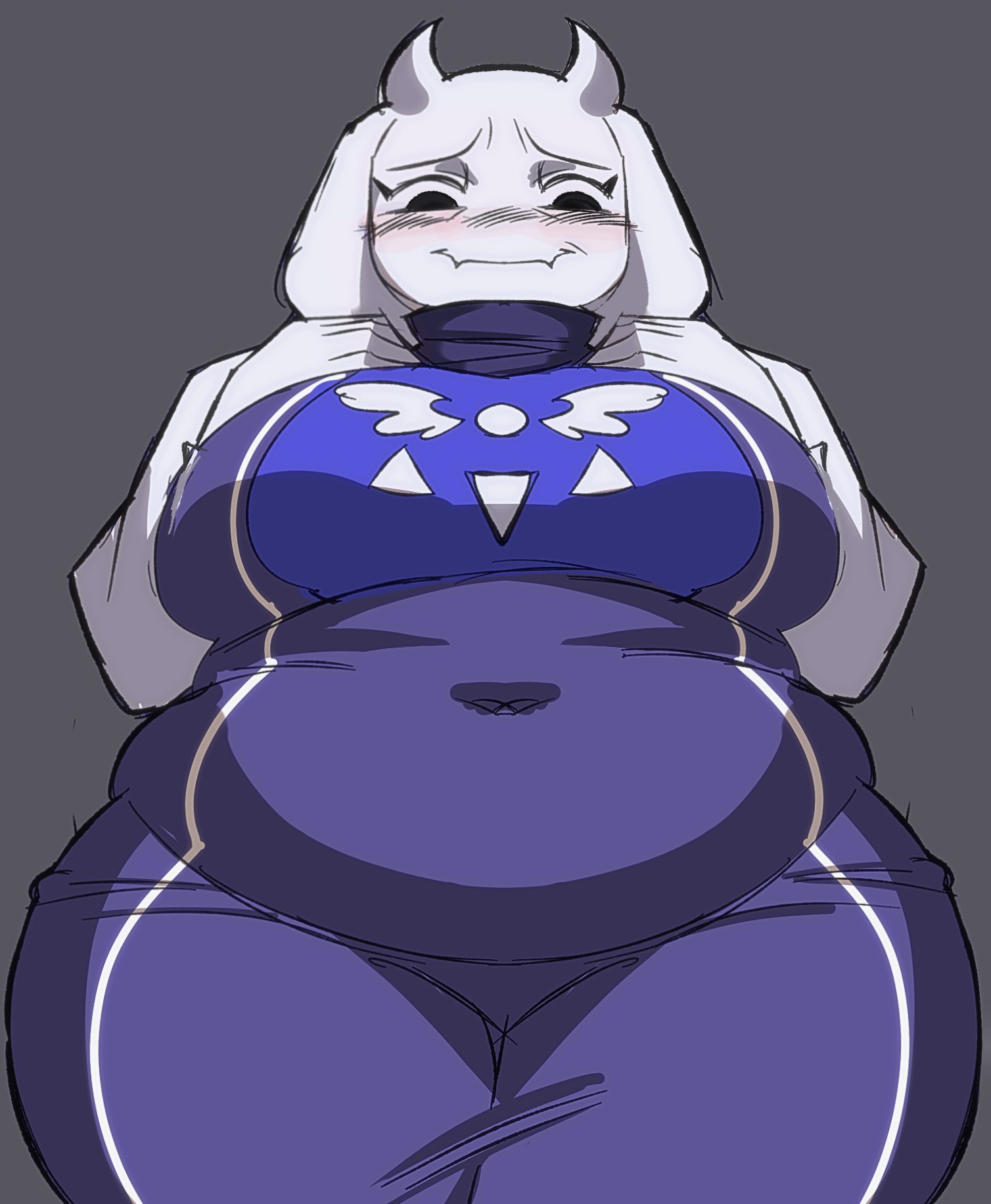 1girls, artiah669, bbw, bbw mom, belly, belly focus, big belly, big breasts, big stomach, blush, blush lines, blushing, breasts, busty, chubby, chubby female, deltarune, dress, female, female focus, female only, fleshpie669, large breasts, love handles, low-angle view, mature, mature female, milf, overweight, overweight female, simple background, solo, solo female, stomach, stomach bulge, thick, thick thighs, thighs, toriel, tummy, tummy bulge, undertale, undertale (series), viewed from below, white fur, white hair, worm's-eye view