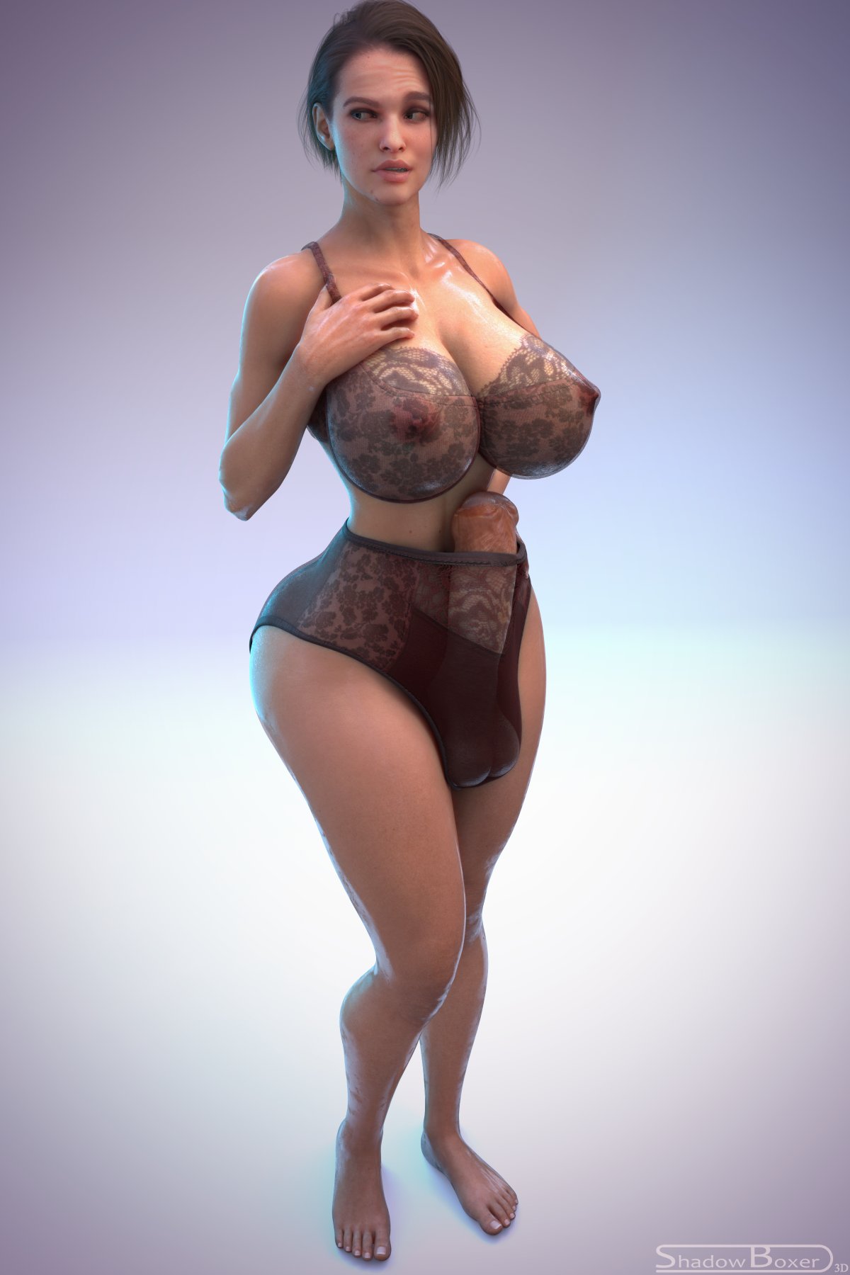 1futa, 3d, balls, blender, breasts, capcom, erection, futa only, futanari, huge breasts, huge cock, intersex, jill valentine, jill valentine (sasha zotova), nipples, penis, resident evil, resident evil 3, resident evil 3 remake, shadowboxer, solo, testicles