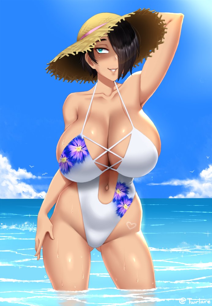 1girls breasts cleavage female female_only huge_breasts saya_(twrlare) solo twrlare