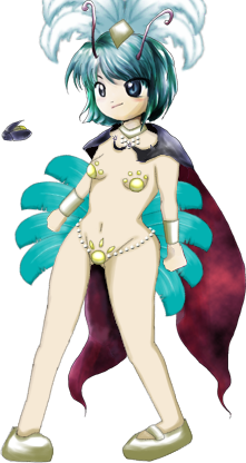 2husamba boots edit feathers female jewelry official_art pasties pearl_(gem) pigeon-toed revealing_clothes samba small_breasts thong touhou wriggle_nightbug zun_(jun'ya_ota)