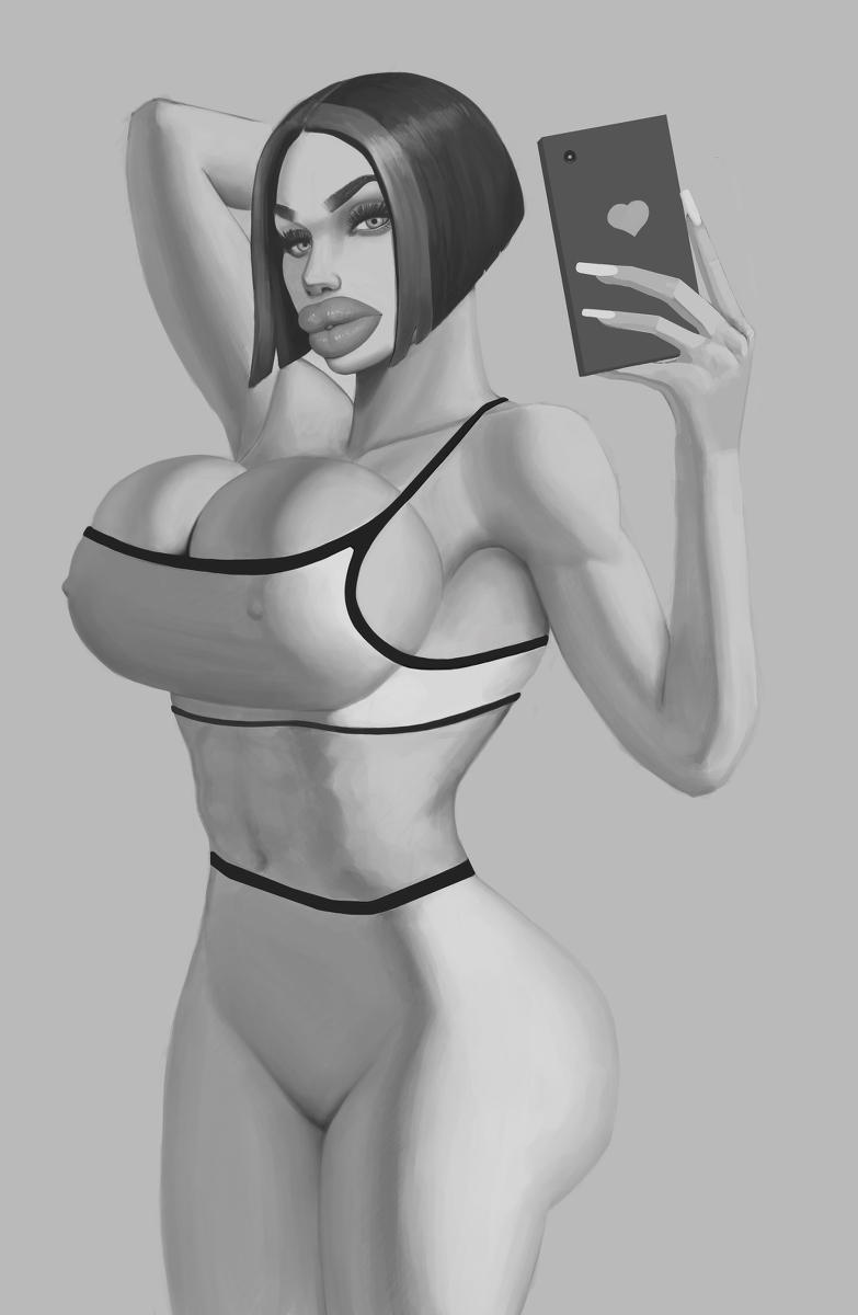 1girls big_breasts big_lips bimbo citizen124c4i cleavage fake_breasts female_only fiora_laurent gym_clothes huge_breasts huge_lips human league_of_legends lips makeup selfie solo solo_female sports_bra sportswear standing