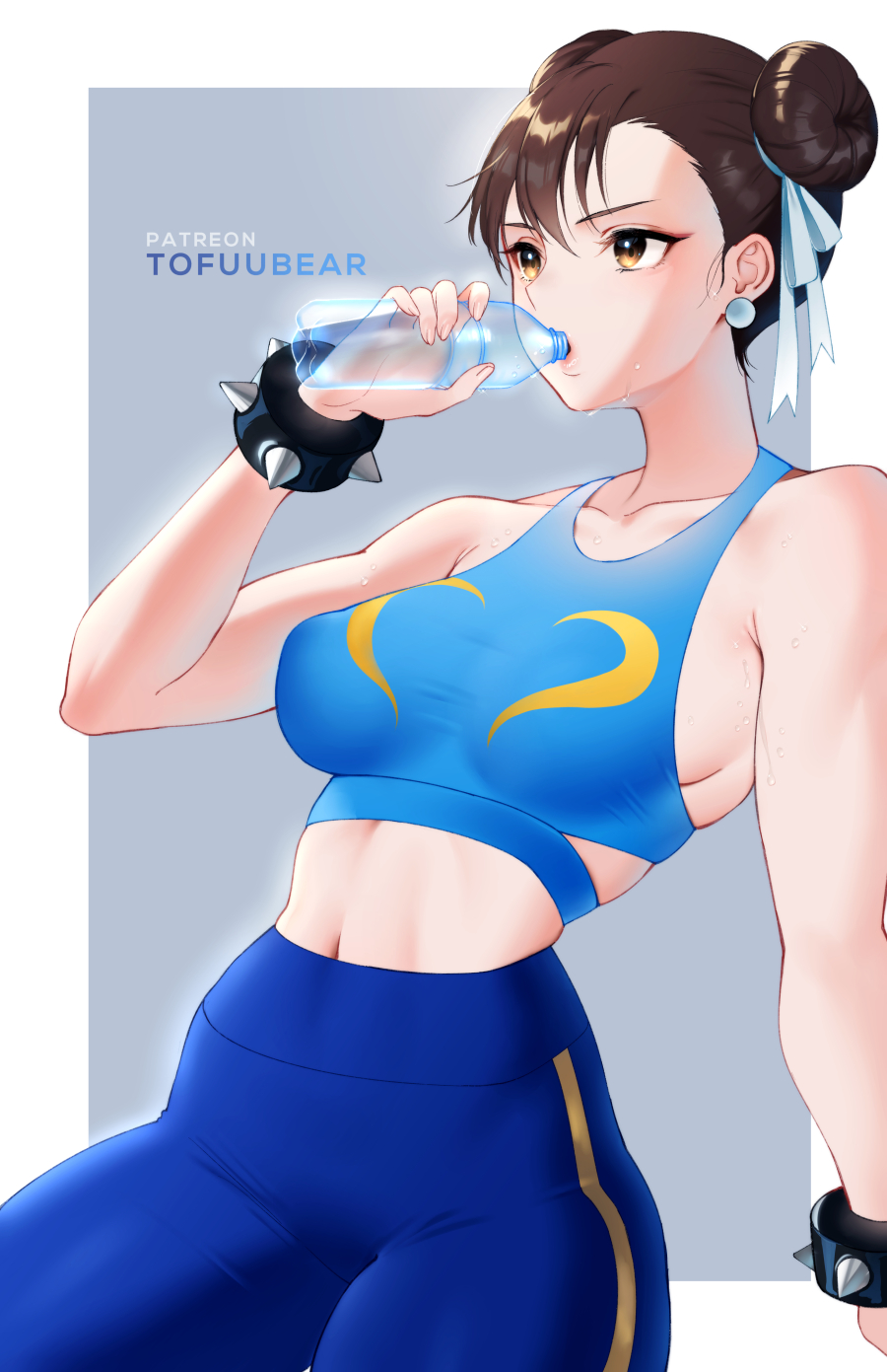 1girls, breasts, chun-li, cleavage, female, female only, solo, street fighter, tofuubear
