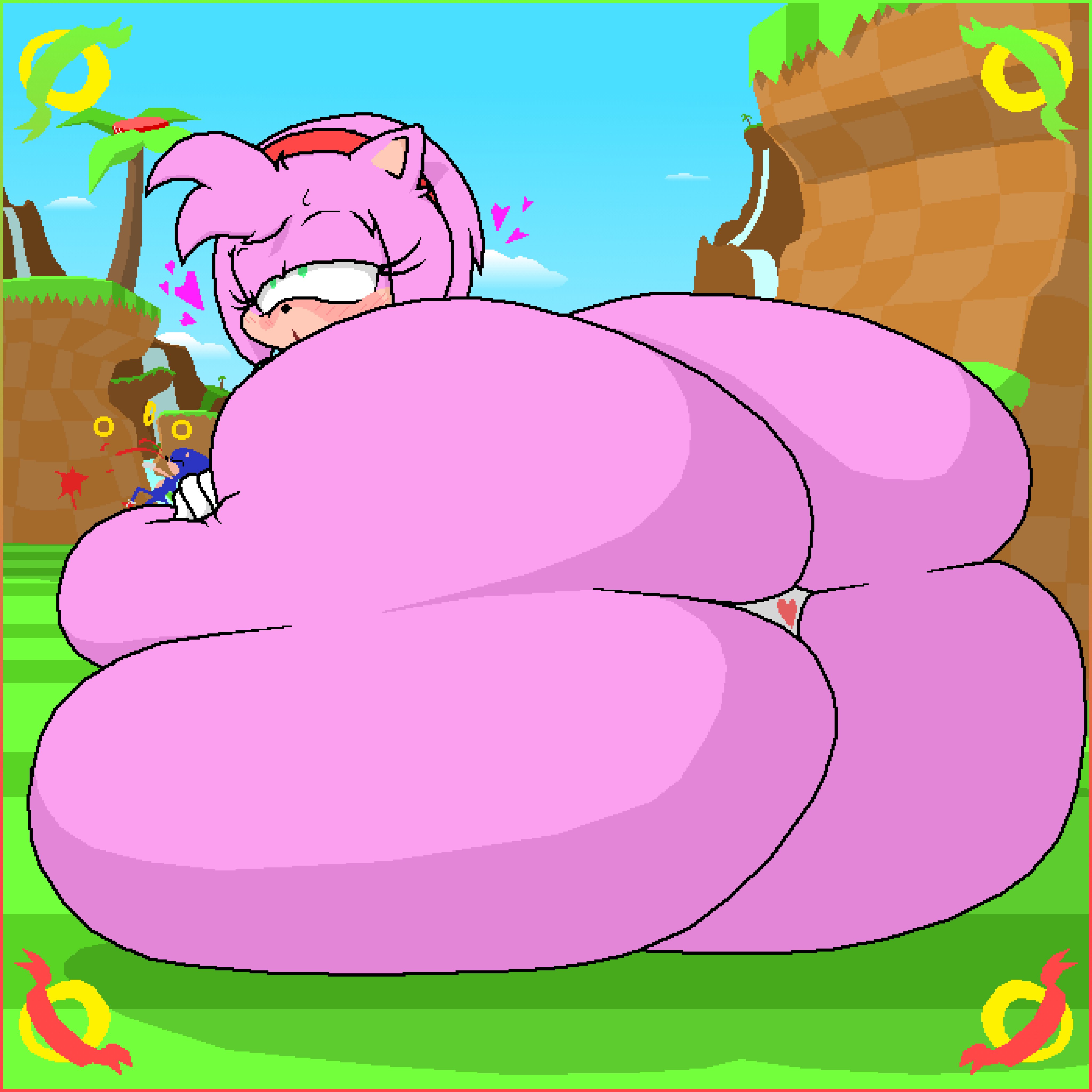 1girls, amy rose, anthro, ass, ass cleavage, ass crack, ass expansion, butt crack, comic, epicpotatolord, female, female only, furry, heart, huge ass, hyper, hyper ass, immobile, looking pleasured, massive ass, nosebleed, panties, sega, sequence, solo, solo female, sonic (series), sonic the hedgehog, wide hips