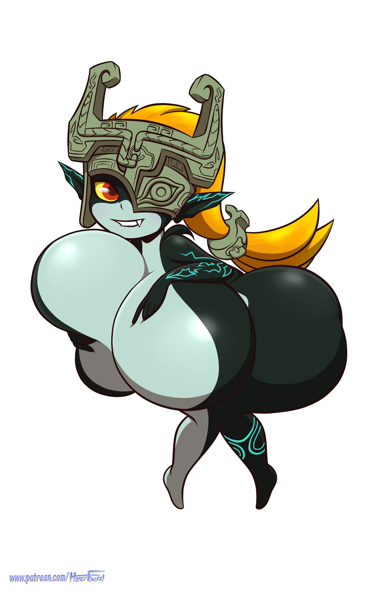 1girls, ass, breasts, featureless breasts, female, floating, groping, groping self, huge ass, huge breasts, hyper, hyper ass, hyper breasts, hyperflannel, imp, imp midna, midna, shortstack, smug, tagme, the legend of zelda, twilight princess