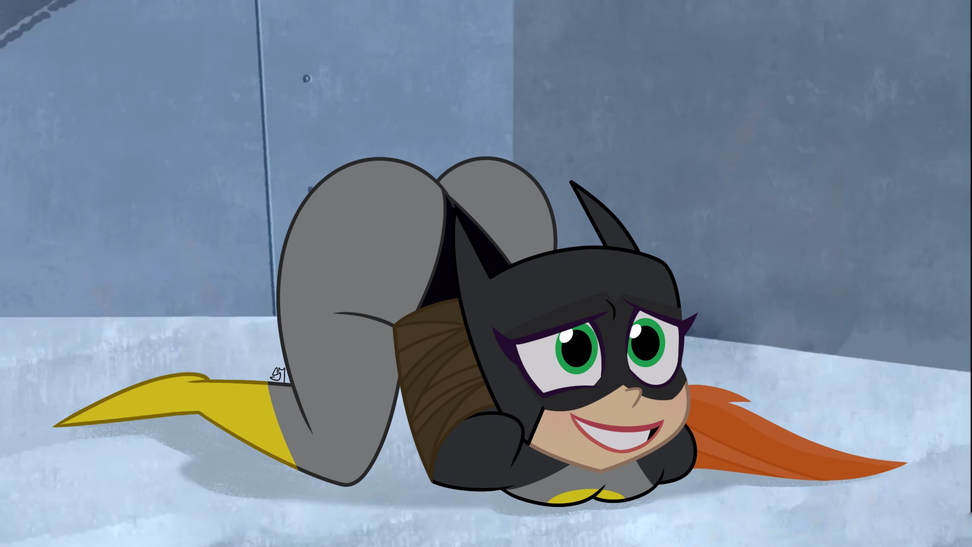 ass, ass up, barbara gordon, barbara gordon (shg), batgirl, batgirl (barbara gordon), batman, bending over position, big ass, big butt, biting lip, bondage, bubble butt, caked up, cheesecake, cosplay sex, damsel in distress, dat ass, dc, dc comics, dc super hero girls, female, heroine sub, loving look, orange hair, restrained, rope, semidraws, submissive female, submitting to master, superheroine, thick ass, thick thighs, tied up, waiting for sex, wide hips