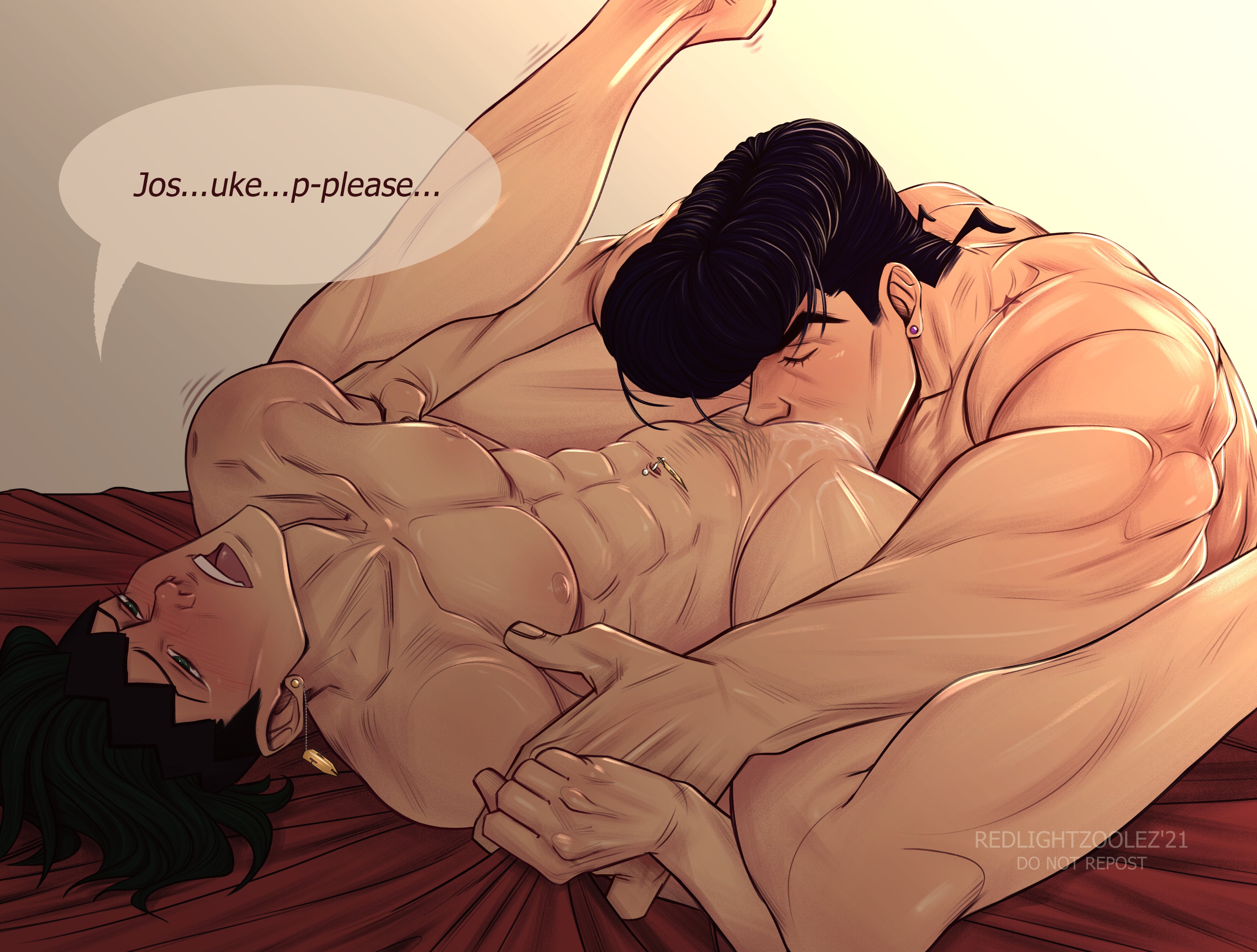 cunnilingus, cuntboy, cuntboy on male, diamond is unbreakable, english text, intersex, jojo's bizarre adventure, josuke higashikata, male, naked, oral, pussy, pussy juice, redlightzoolez, rohan kishibe