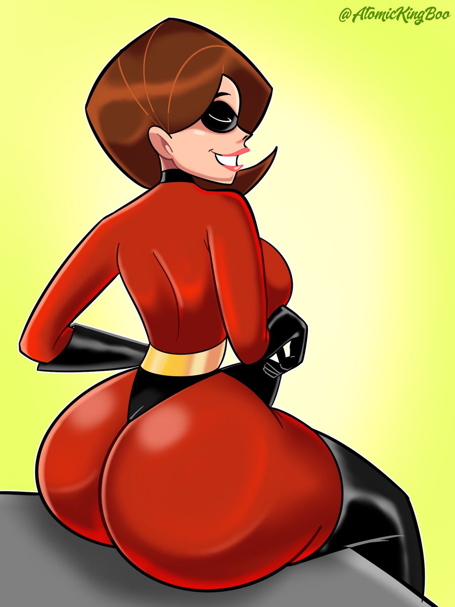 1girls, alternate version available, artist name, ass, atomickingboo, big ass, big breasts, black thong, bodysuit, bottom heavy, breasts, brown eyes, brown hair, bubble ass, bubble butt, busty, clothed, curvaceous, curvy, disney, domino mask, elastigirl, female, female only, female superhero, gradient background, helen parr, hips, hourglass figure, huge ass, huge breasts, large ass, legs, light skin, light-skinned female, mature, mature female, milf, mother, pixar, short hair, skin tight, smooth skin, solo, superhero, superheroine, the incredibles, thick ass, thick legs, thick thighs, thighs, thong, voluptuous, wide hips, wife, yellow background