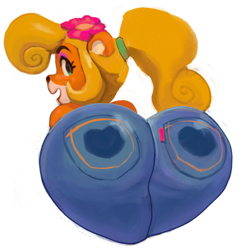 1girls activision anthro ass blonde_hair bubble_butt coco_bandicoot crash_(series) female flo_(artist) from_behind fur furry gumdrops_(artist) heart heart-shaped_butt jeans large_ass no_shirt pants png presenting_hindquarters smile transparent_background