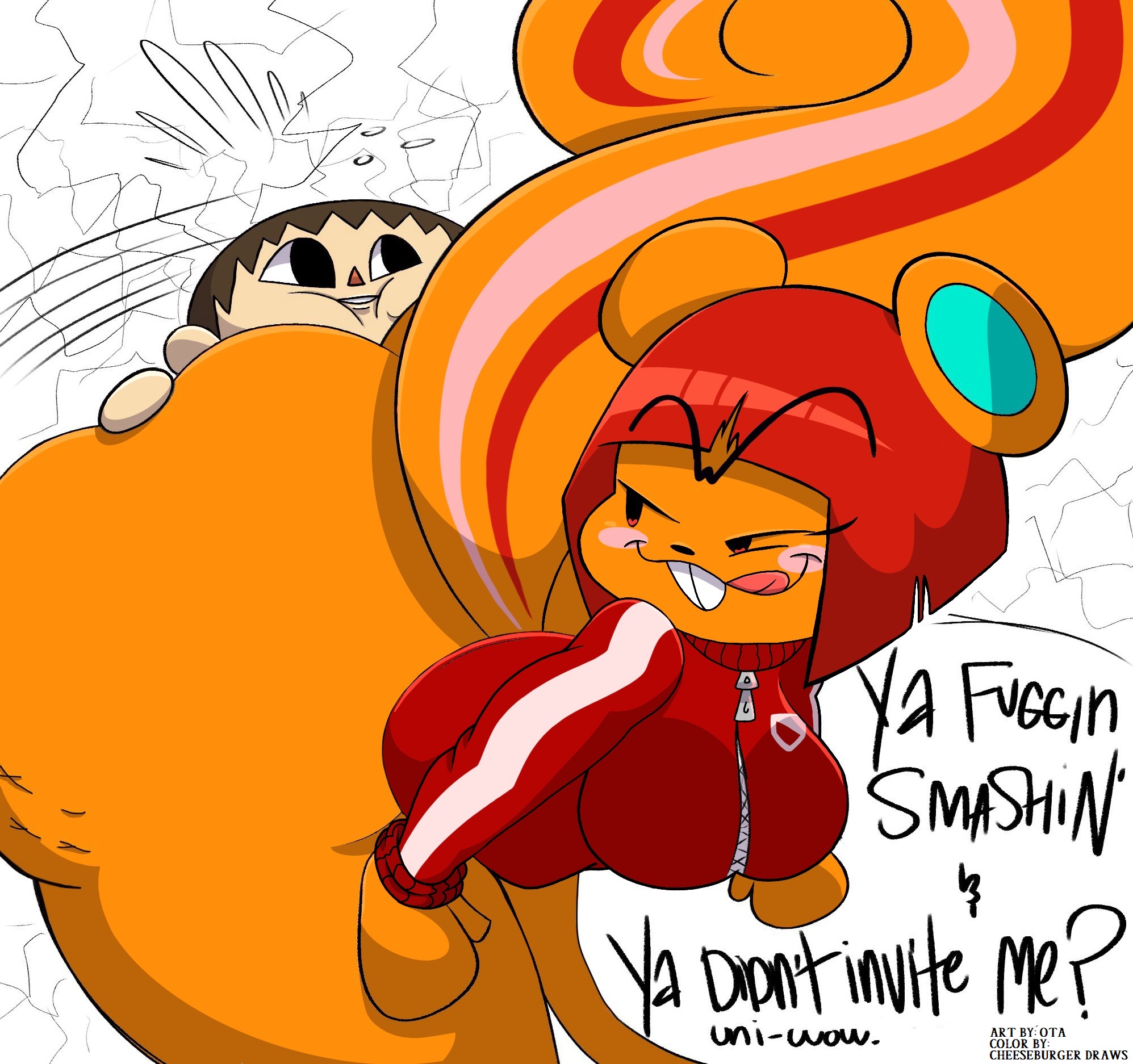 against wall, animal crossing, animal crossing new horizons, ass, ass focus, big ass, big butt, bubble ass, bubble butt, cheeseburger draws, edit, female, furry, hazel (animal crossing), huge ass, huge butt, large ass, looking back, male, nintendo, ota (artist), seductive, shortstack, smug, squirrel, teasing, third-party edit, villager (animal crossing)