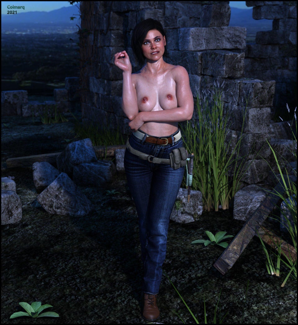 1girls 3d call_of_duty call_of_duty_black_ops_cold_war colmarq female female_only helen_park_(cod) jeans outdoor outdoor_nudity outdoors outside solo_female tagme topless