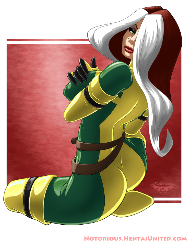 1girls anna_marie belt big_breasts boots brown_hair busty elbow_gloves female female_only gloves green_eyes high_heel_boots high_heels long_boots long_hair marvel marvel_comics notorious84 pinup red_lipstick rogue_(x-men) solo thigh_boots tight_clothes tight_clothing tight_fit white_hair x-men