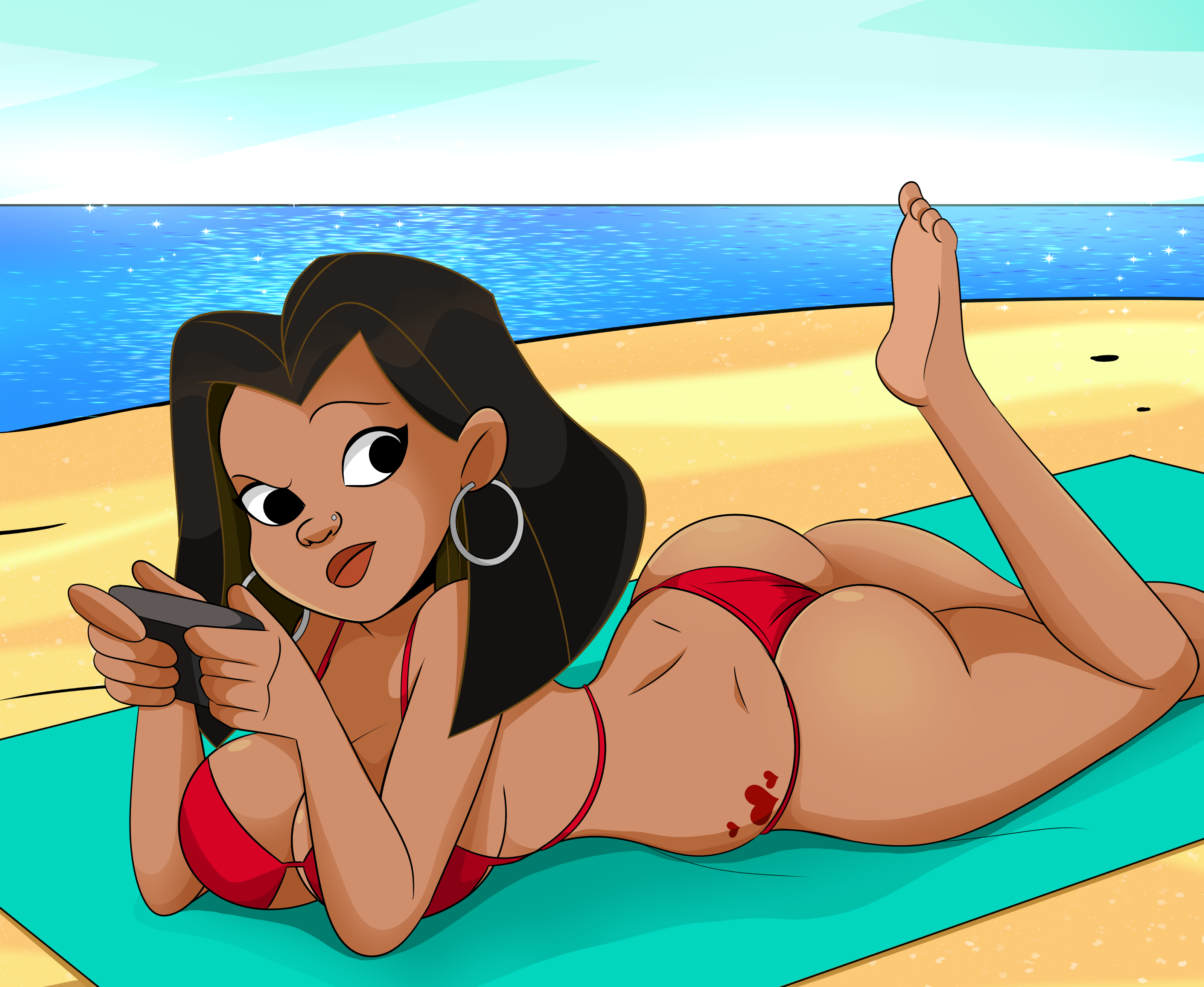 bikini, disney, disney channel, earrings, female, human, lacienega boulevardez, latina, solo, sonson-sensei, tagme, the proud family