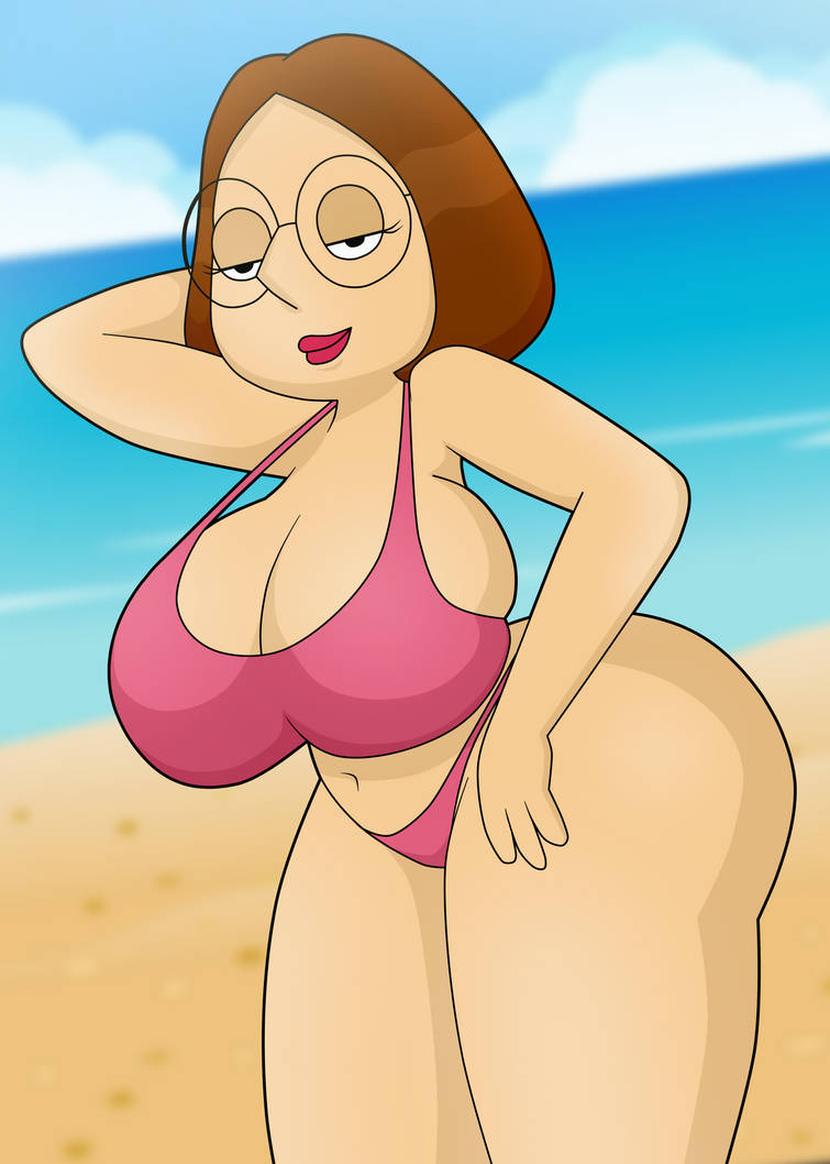 1girls alternate_breast_size armpits ass beach belly big_ass bikini bikini_bottom breasts brown_hair busty cleavage curvaceous curvy curvy_figure family_guy female female_only half-closed_eyes huge_ass huge_breasts large_ass large_breasts lipstick meg_griffin midriff navel ocean panties pink_bikini sand sky solo solo_female solo_focus swimsuit swimwear thick_thighs thighs vanilladream34 voluptuous water