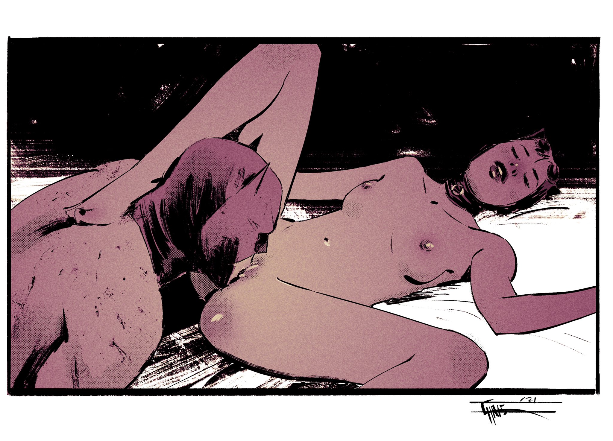 1boy, 1girls, batman, batman (bruce wayne), batman (series), breasts, bruce wayne, catwoman, chrisshehan, cunnilingus, dc, dc comics, eating out, eating pussy, female, foot on back, heroes don't do that (meme), male, male/female, mask, nipples, nude, oral, oral sex, out of character, pleasure face, pussy, selina kyle, straight