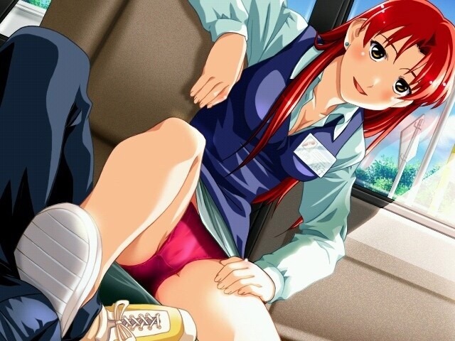 blush cameltoe chilling clothed clothing employee employee_uniform flashing foot_on_crotch foot_on_penis happy_face panties public red_hair seducing seductive shoes sitting smiling u-me_soft upskirt