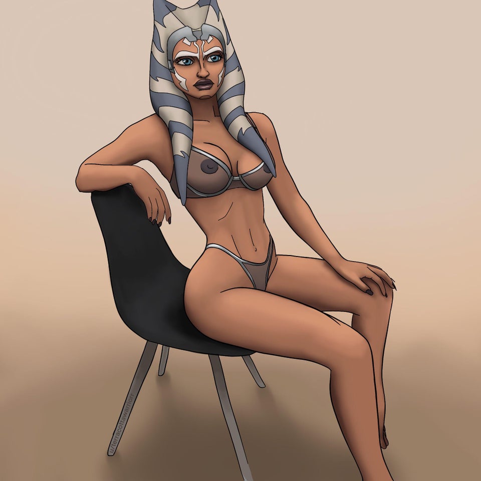 1girls ahsoka_tano areolae blue_eyes breasts chair clone_wars female fit fit_female hi_res lekku orange_skin sitting_on_chair solo solo_female star_wars tagme terracottawarriorr_(artist) the_clone_wars:_season_seven togruta