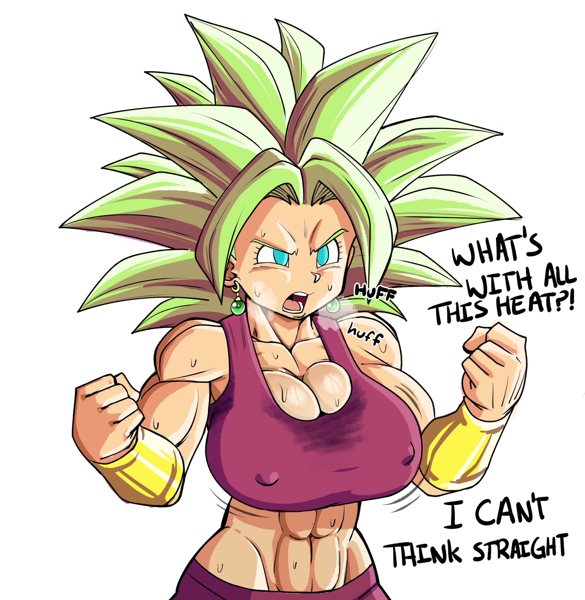 1girls, abs, big breasts, breasts, cleavage, dragon ball, dragon ball super, female, female only, female saiyan, kefla, legendary super saiyan, muscular, muscular female, musk, musk clouds, musky, pseudocel, saiyan, smell, smelly, solo, solo female, steam, steamy, super saiyan, super saiyan 2, sweat, sweat stain, sweatdrop, sweating, sweaty, sweaty breasts, tight clothing, universe 6 saiyan/universe 7 saiyan, universe 6/universe 7