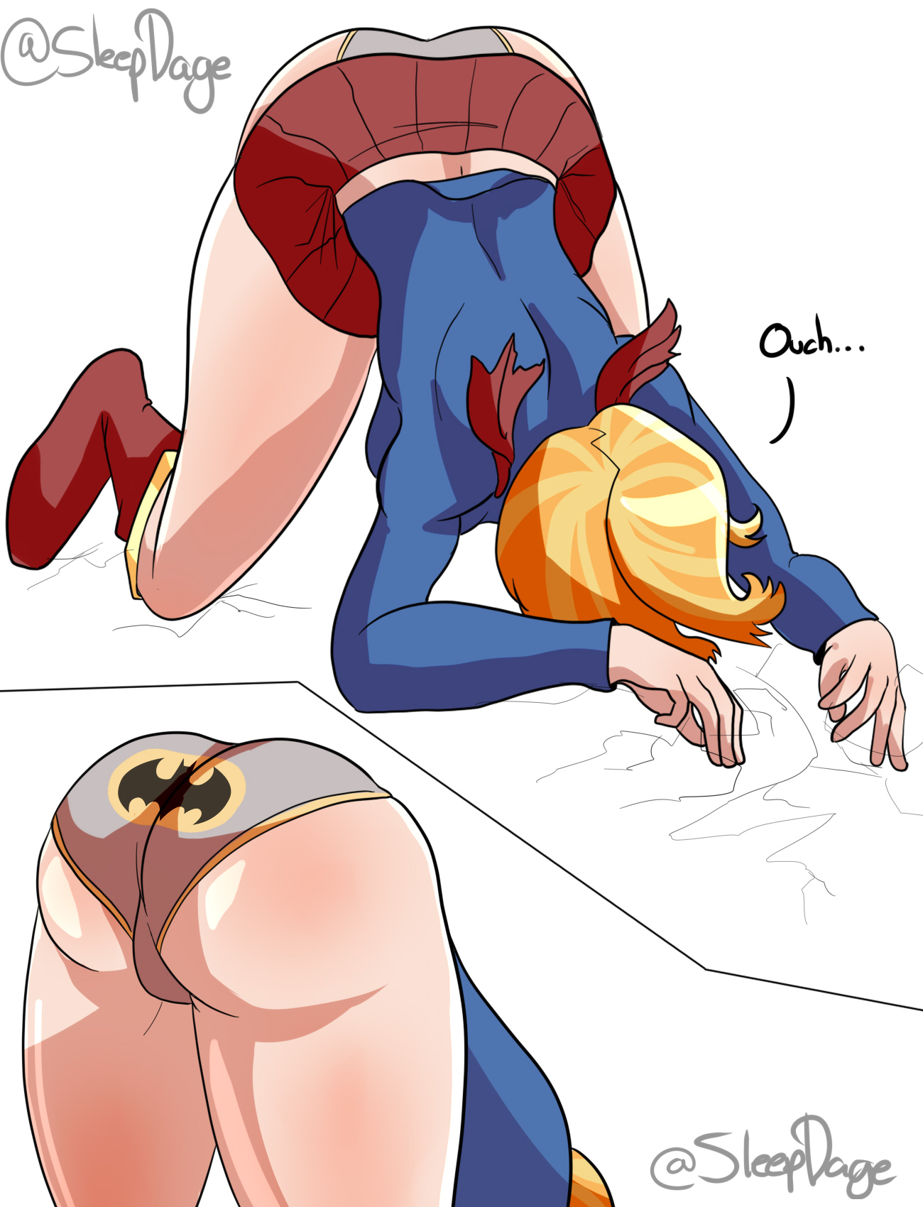 1girls, ass, batgirl panties, big ass, dage comics, dc, dc comics, dc super hero girls, female, female only, kara danvers, kara danvers (shg), kara zor-el, panties, pussy, pussy bulge, solo, supergirl, superman (series), thick thighs, upskirt