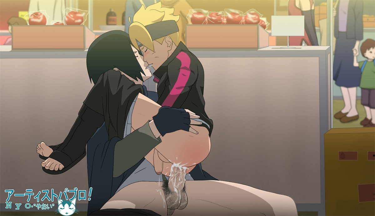 2boys, after kiss, age difference, anal, ass, blunt bangs, booty shorts, boruto: naruto next generations, cape, carrying, cheating, cheating husband, climax, closed eyes, clothed sex, clothing, cum, cum in ass, cum inside, cumdrip, erection, fingerless gloves, gay, gloves, hair over one eye, headband, hiding, jacket, kissing, male, male only, male penetrated, male penetrating, male/male, market, mature, mature male, naruto, naruto (series), older male, open toe shoes, outside, pants around one leg, pants down, penis, pubic hair, public, public sex, sasuke uchiha, shirt, sitting, spread legs, stealth sex, straddling, teacher and student, uzumaki boruto, yaoi, younger male