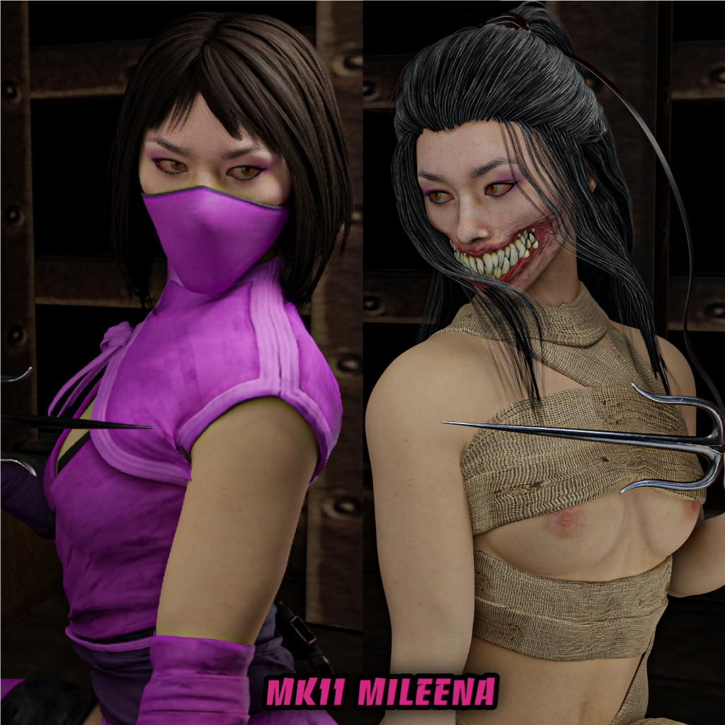 3d 3d_(artwork) blender blender_(software) cg female female_only mileena model model_release mortal_kombat mortal_kombat_11 tarkatan xzcrystal3d