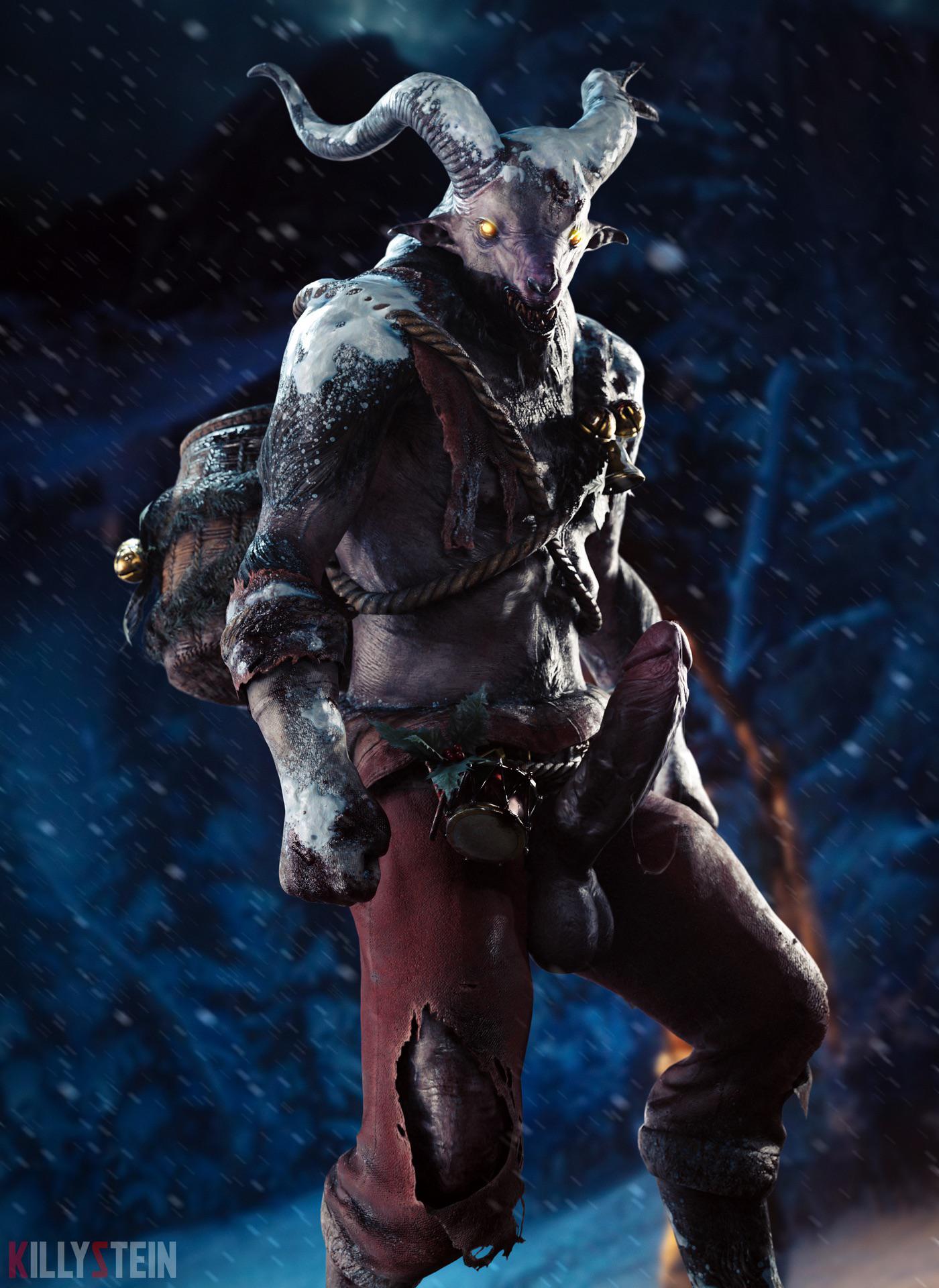 1boy, 3d, dead by daylight, killystein, krampus, male, male only, outdoors, penis, the trapper, trapper (dead by daylight)