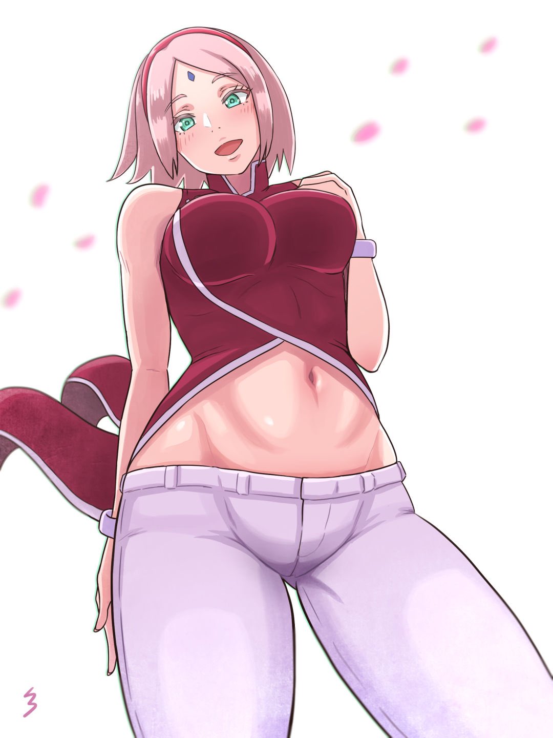 1girls boruto:_naruto_next_generations breasts female female_only midriff mikanberry naruto naruto_(series) sakura_haruno shounen_jump solo solo_female tagme