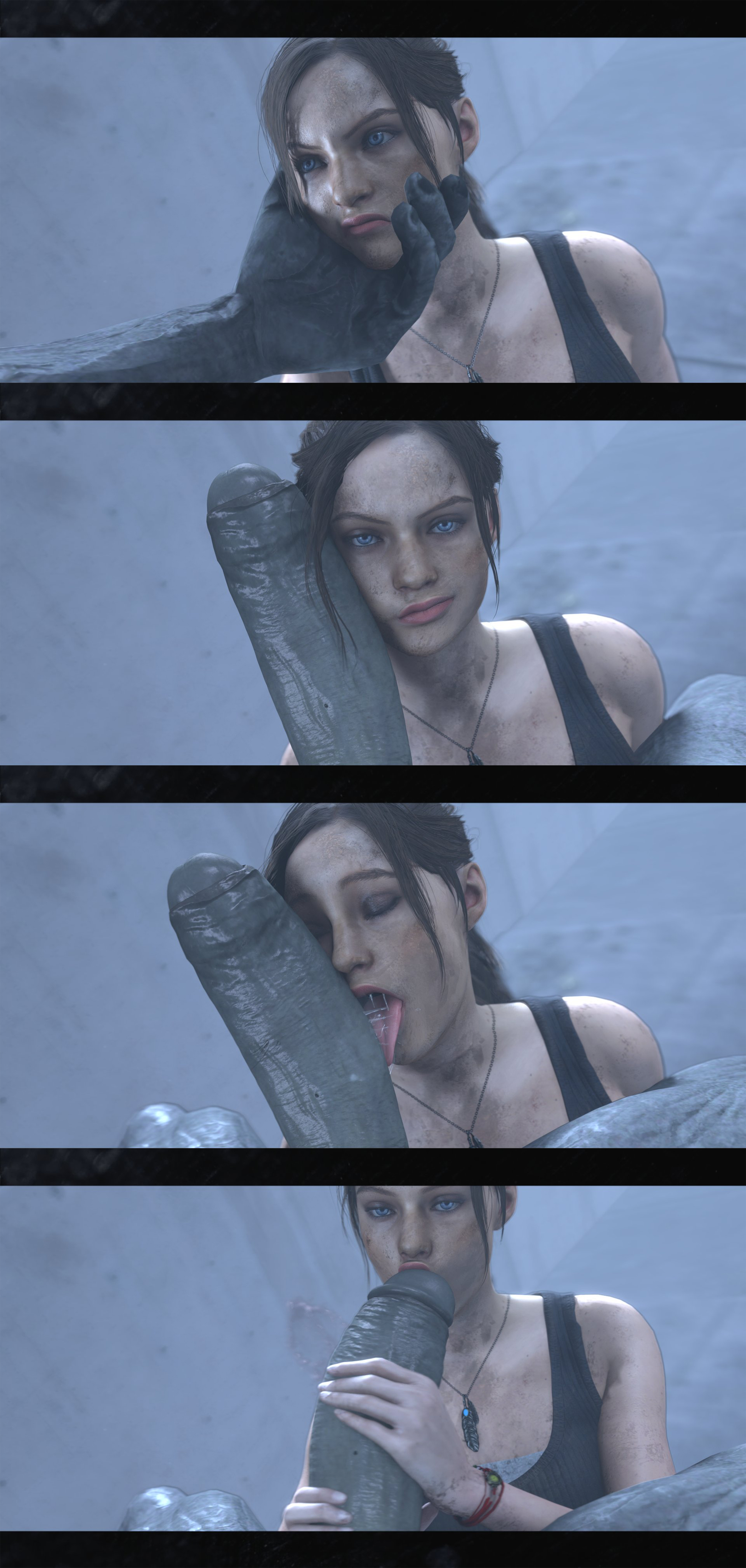 1girls, 1monster, 3d, biohazard, capcom, claire redfield, couple, couple sex, fellatio, female, grey skin, hand on head, happy, happy sex, happy trail, huge cock, large penis, licking, licking penis, love, lovers, male, monster, monster on female, mr x, oral, panels, penis, penis grab, penis on face, penis worship, resident evil, resident evil 2, resident evil 2 remake, sex, size difference, stephanie23, sucking, tagme, tyrant